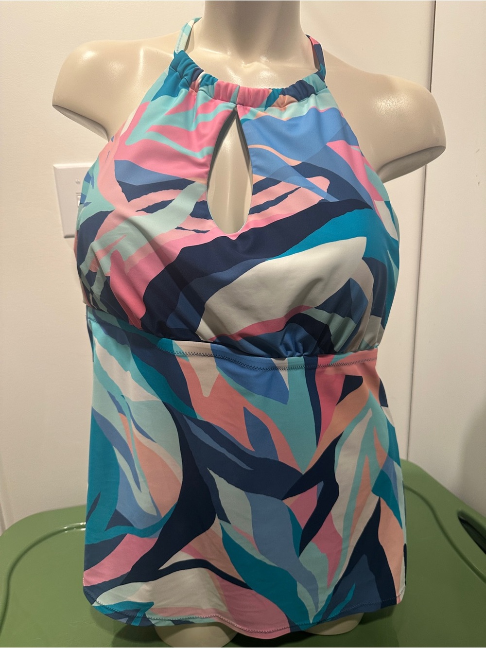 Raisins Blue, Pink and Green Tankini Swim top 22W
